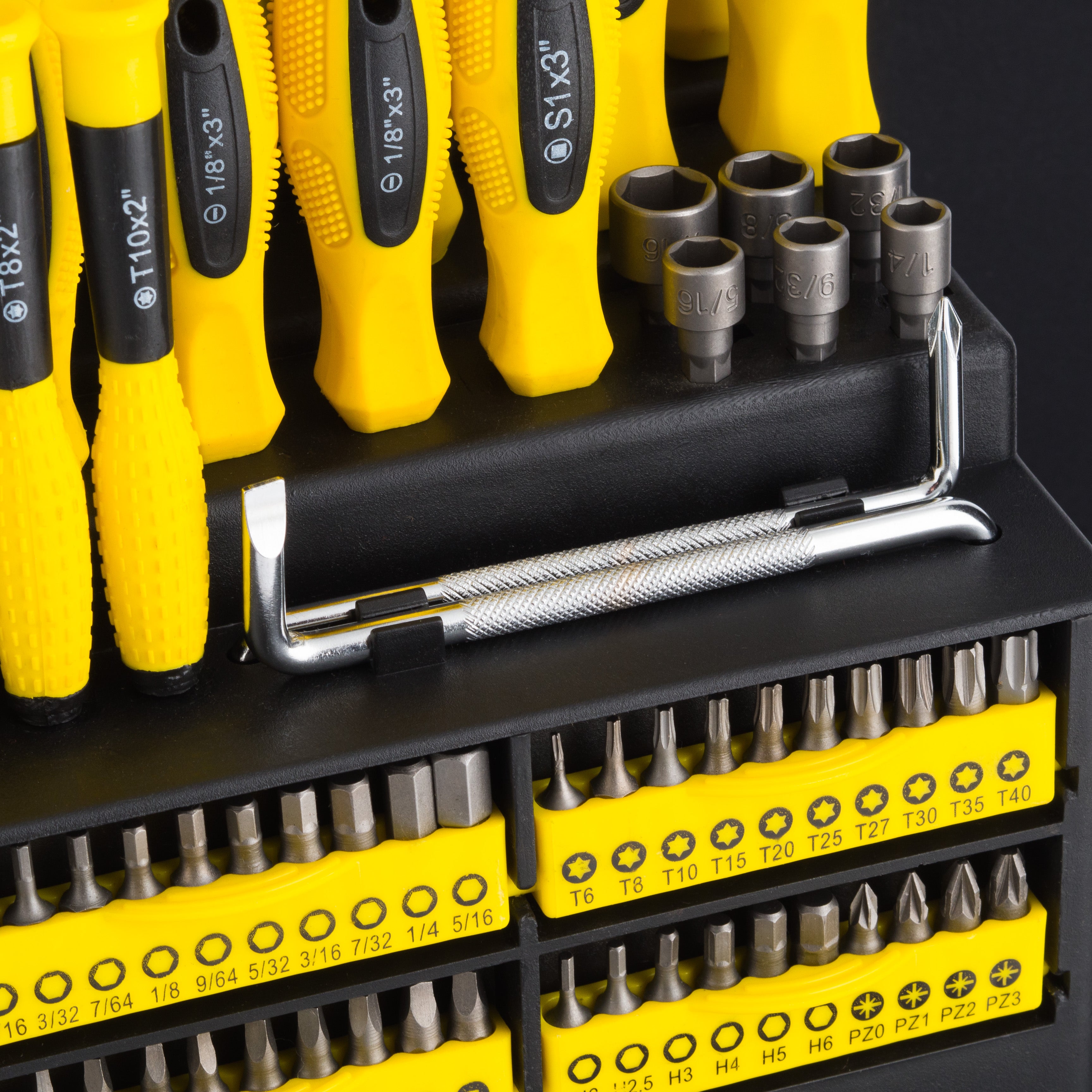 100pc Screwdriver and Bit Set Precision Pozdriv Hex Phillips Torx Square Slot