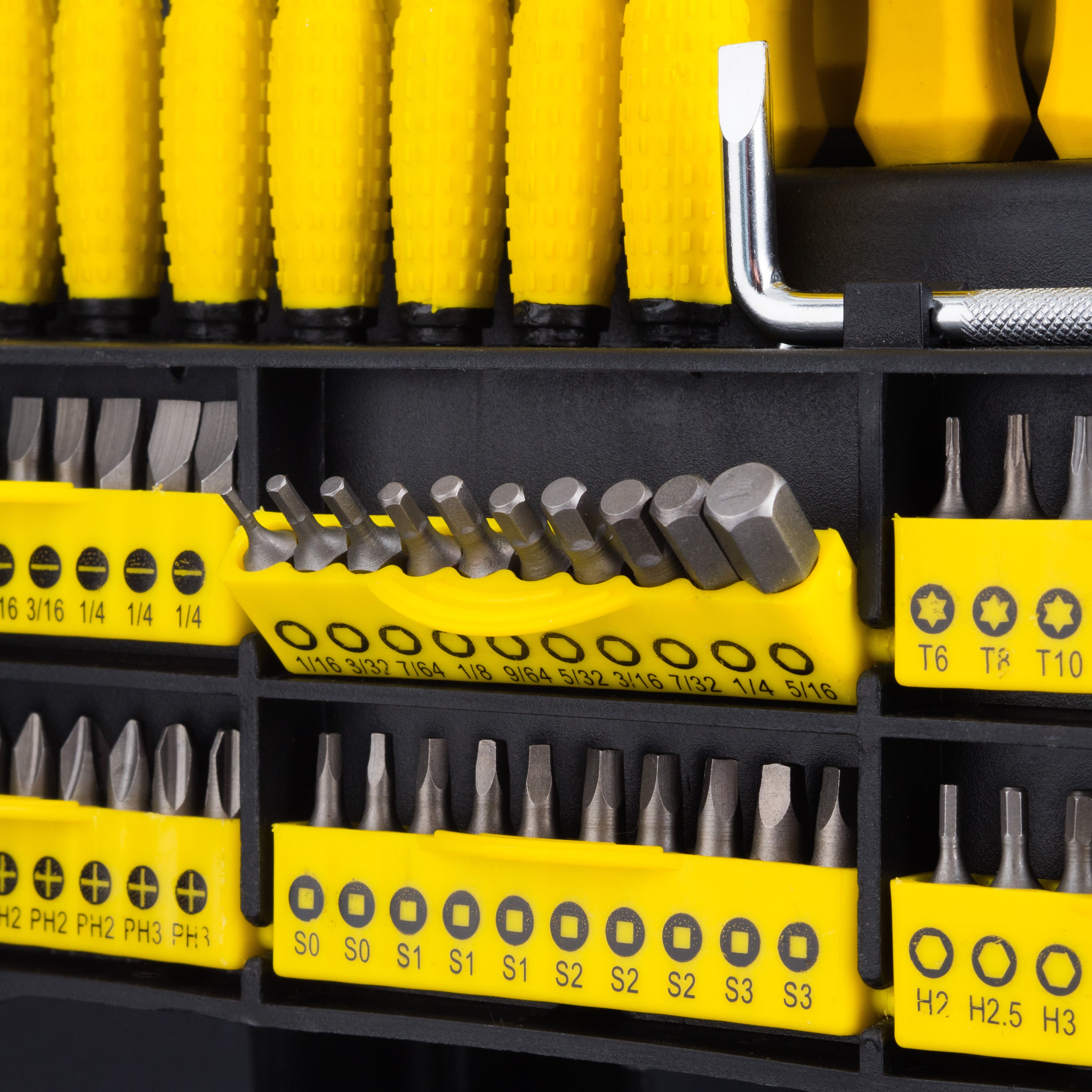 100pc Screwdriver and Bit Set Precision Pozdriv Hex Phillips Torx Square Slot