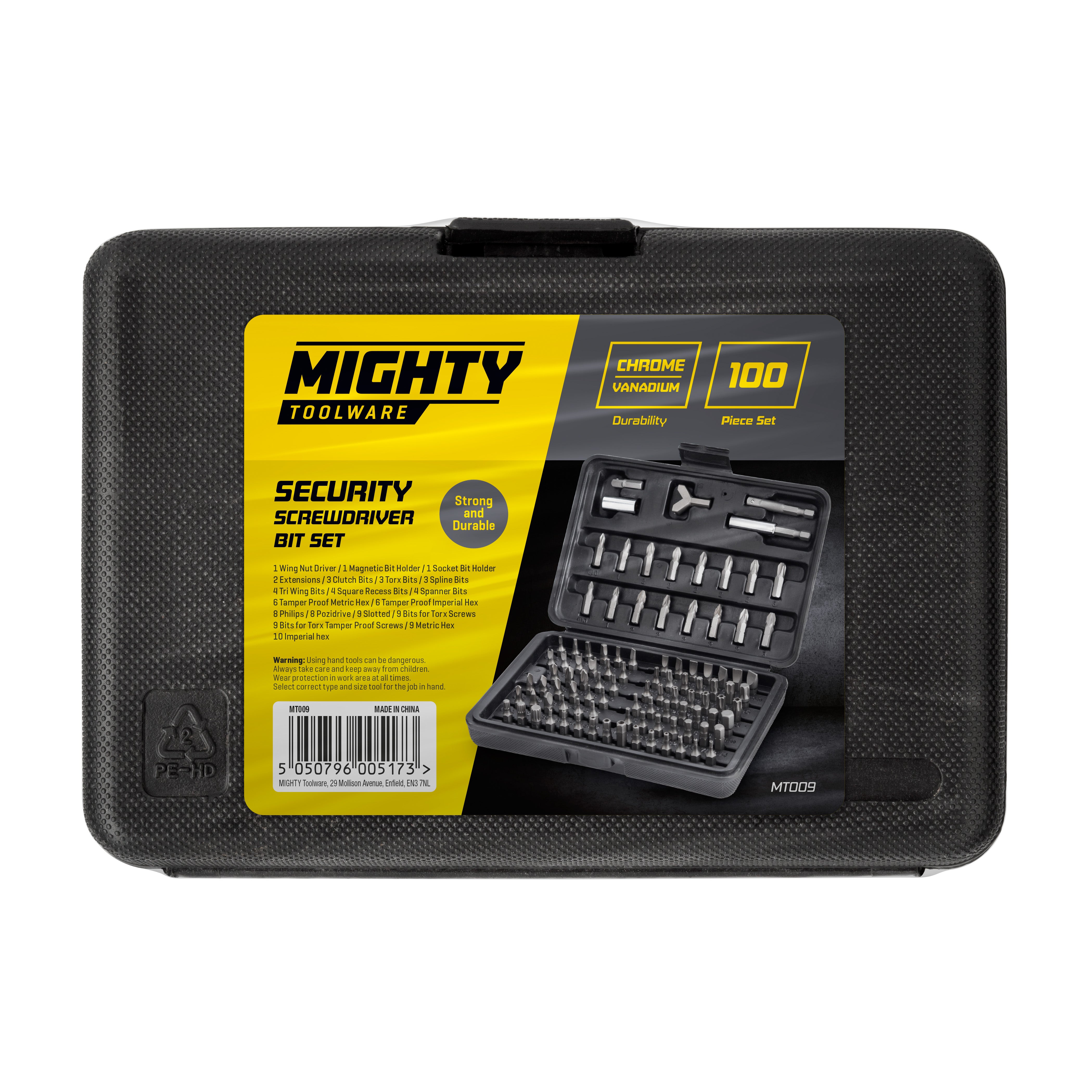100PC CRV Tamperproof Security Screwdriver Torx Hex Bit Set Driver and Hard Case