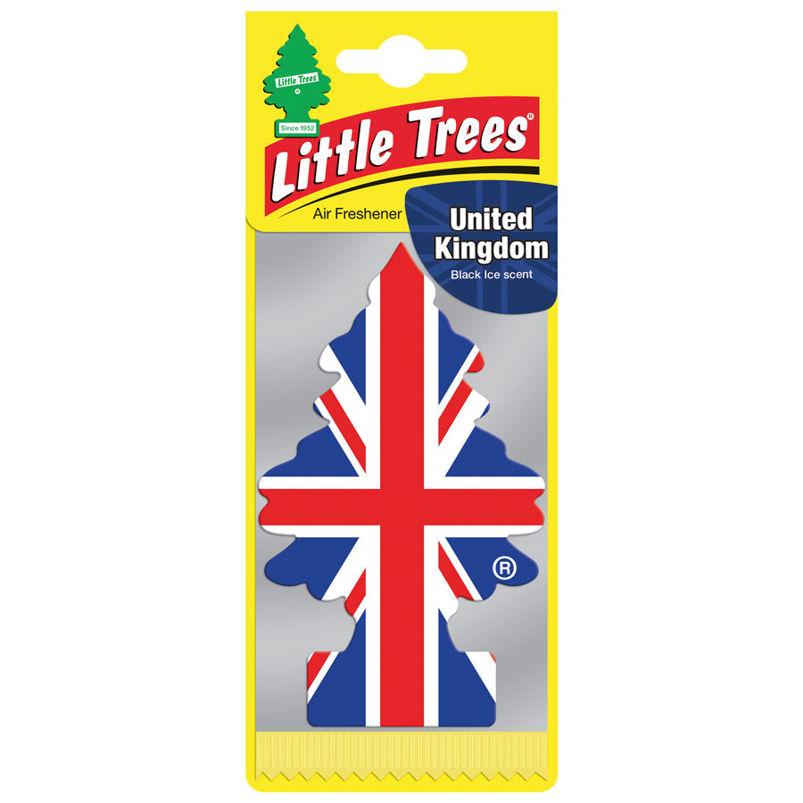 Black Ice Union Jack Flag Magic Little Tree Car Air Freshener Car Van Office Hom