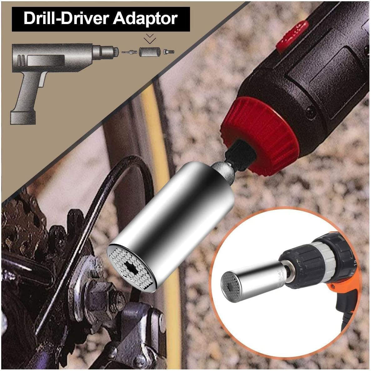 Universal Socket Wrench Set Gator Grip 7-19mm Gift for Men Dad For Him DIY Tool