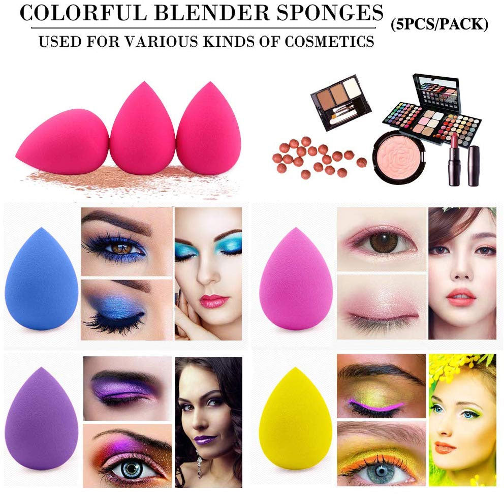5 Pack Beauty Makeup Applicator Foundation Blender Buffer Sponge Flawless Smooth
