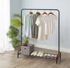 Heavy Duty Metal Steel Clothes Hanging Rail Clothing Coat Stand Shoe Rack Shelf