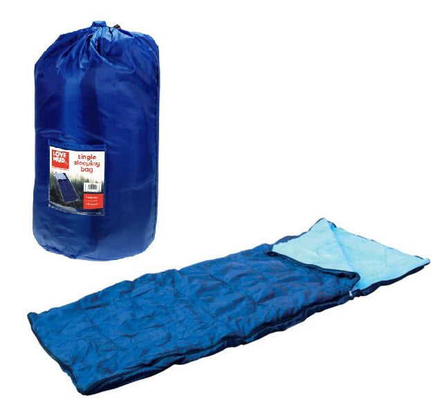 Single Sleeping Bag Camping Hiking Caravan Festival Winter Warm Carry Bag Freeuk