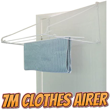 7M Over the Door Clothes Airer Dryer for Towels Washing Laundry Utility