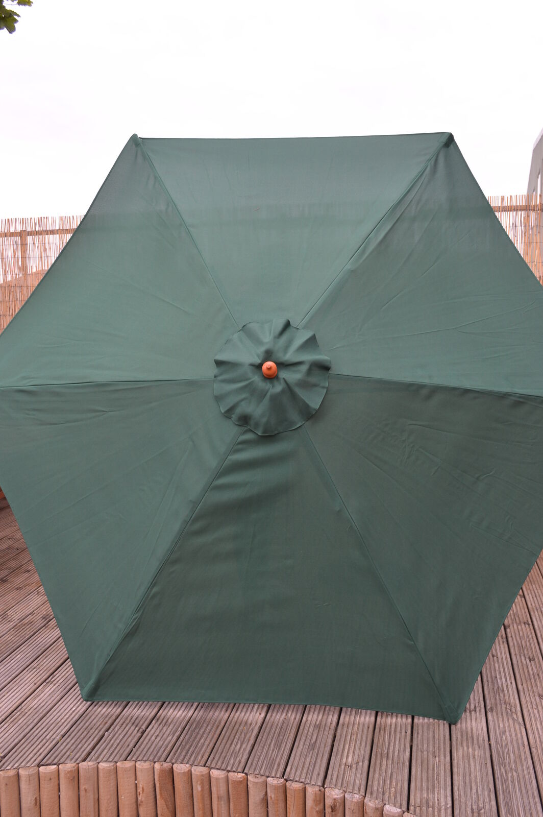 2.4m Wooden Garden Parasol 36mm Green Umbrella Large Furniture Canopy Polyester