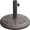 Cast Iron Effect Garden Parasol Base Bronze with Rose Design 9.5kg 45cm Decor