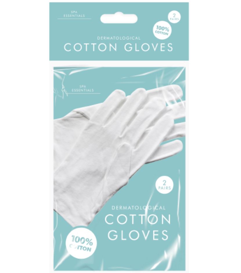 2 Pair Dermatological 100% Cotton Gloves Moisturising Hand Cream Dry Skin Eczema