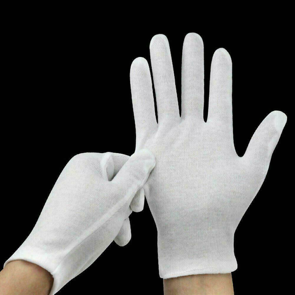 2 Pair Dermatological 100% Cotton Gloves Moisturising Hand Cream Dry Skin Eczema