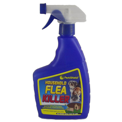 2 x Pestshield Household Flea Killer Spray Animal Bed Dog Cat Tick NEW 500ML UK