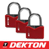 Dekton Protected Security Padlock Steel Shackle 3 Keys 25mm 30mm 50mm Lock