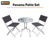 Garden Patio Glass Table and Folding Chairs Furniture Set Bistro Conservatory