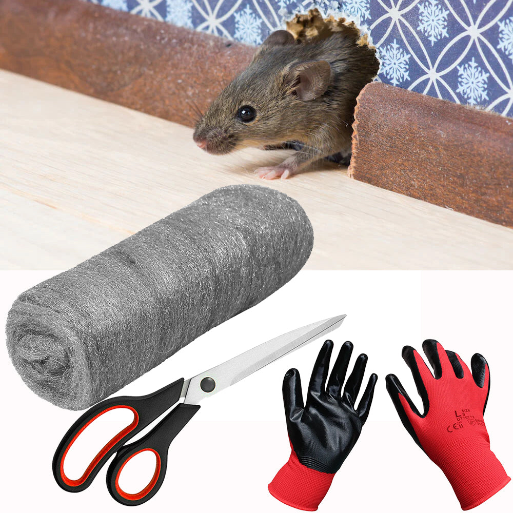 Complete Pest Control Kit|Rodent|Mice|Rats|Mouse|Fill Holes Gaps|Steel Wool Wire