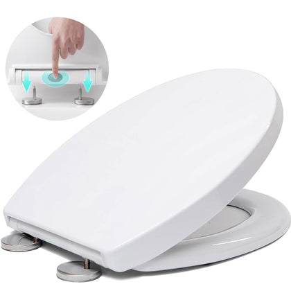 Quick Release Toilet Seat | Soft Close | Heavy Duty | Universal Fit | One Button