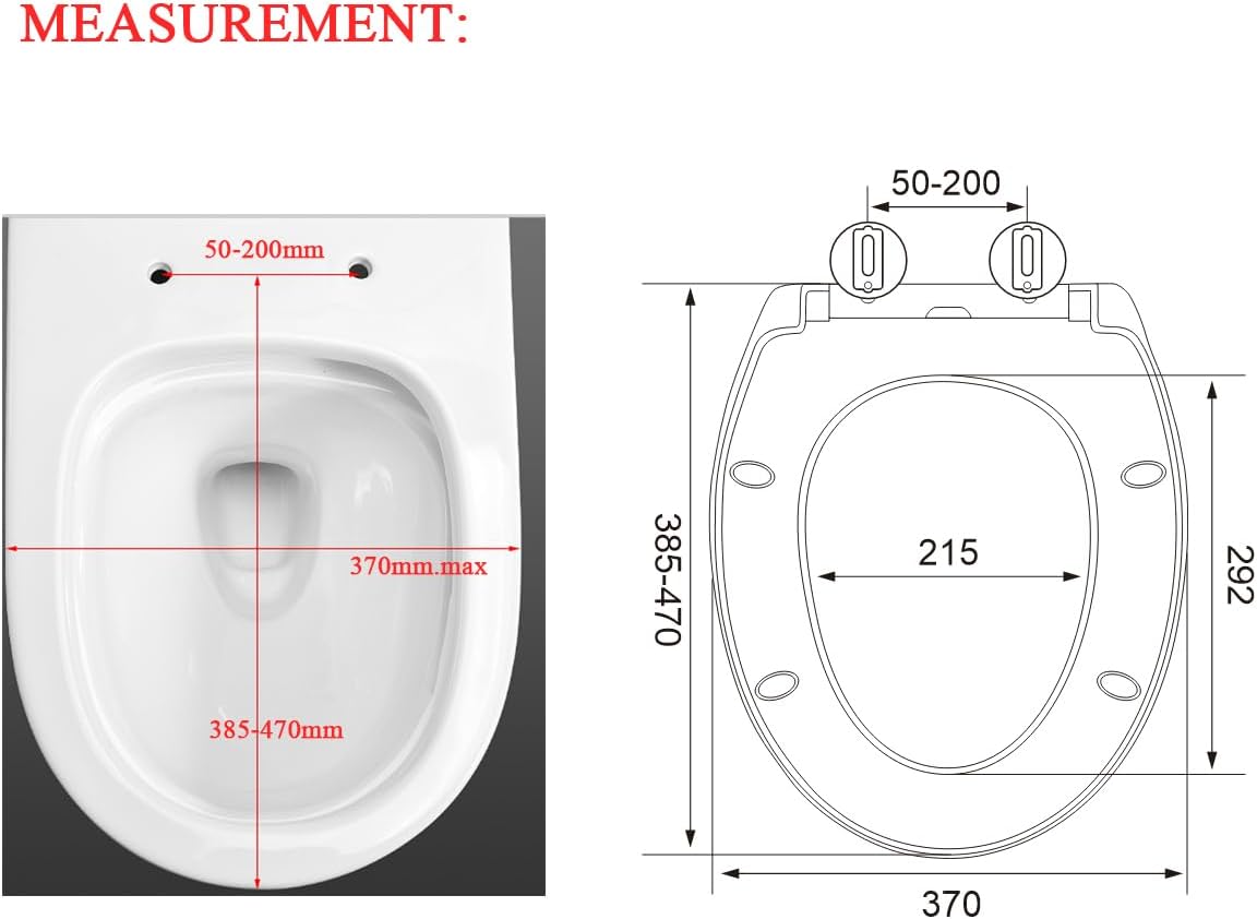 Quick Release Toilet Seat | Soft Close | Heavy Duty | Universal Fit | One Button