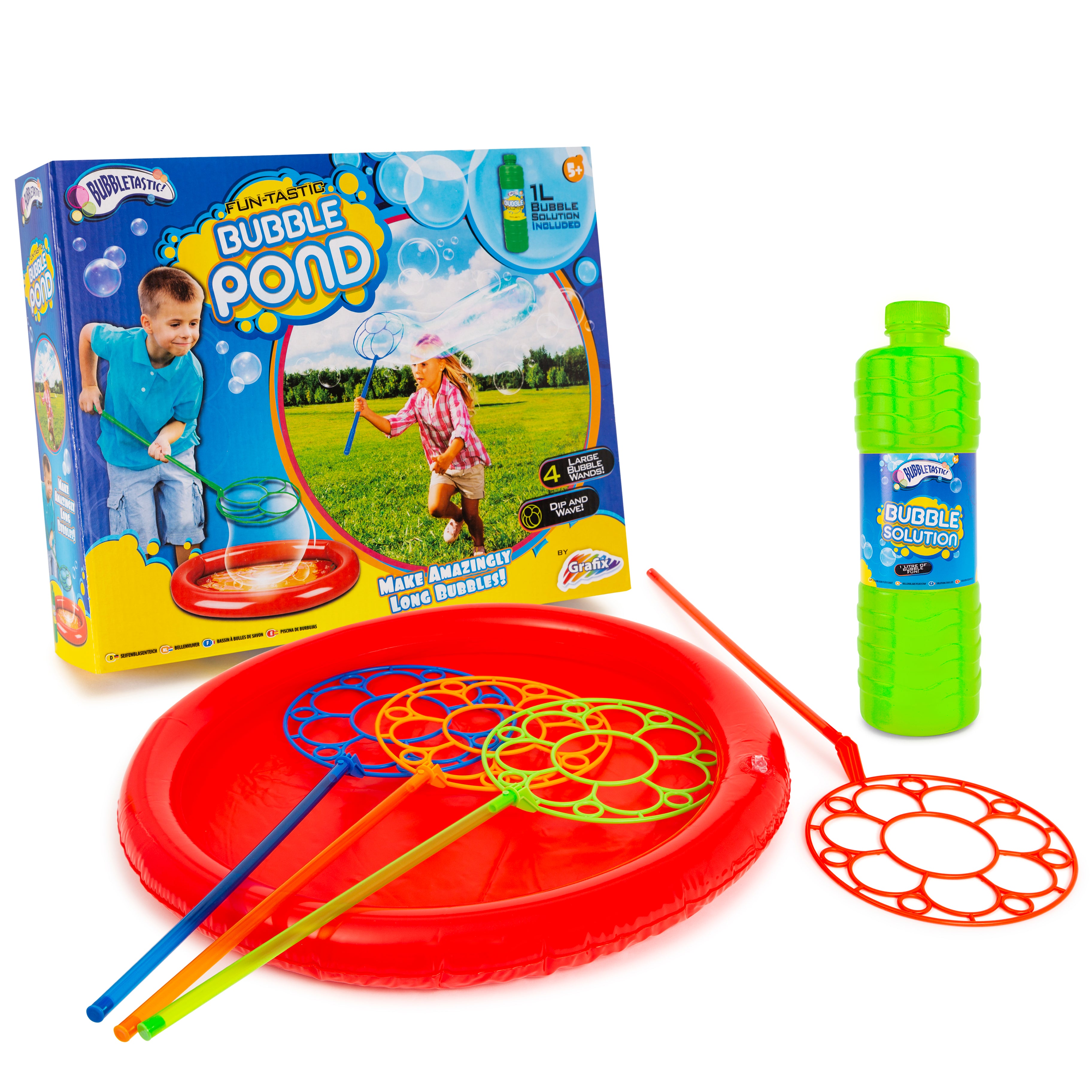 Bubble Pond Large Bubbles Wands Fun-Tastic Kids Fun Summer Water Outdoor Toy