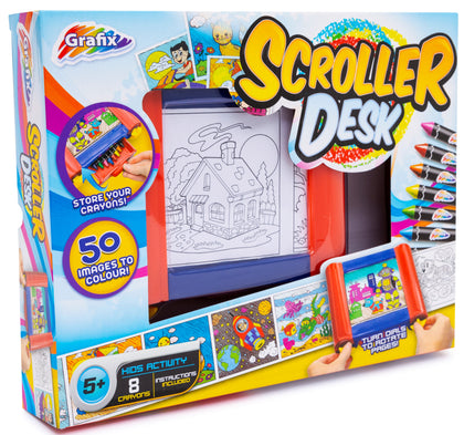 Magic Sketcher Desk 50 Images to Colour Paper Scroll 8 x Crayons Sketch Drawing