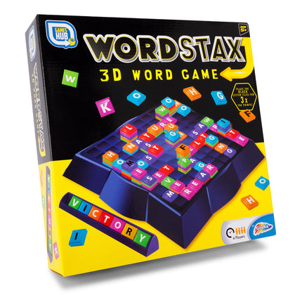 Wordstax Upwords Scrabble 3D Family Spelling Stack Em Board Word Tile Game Toy