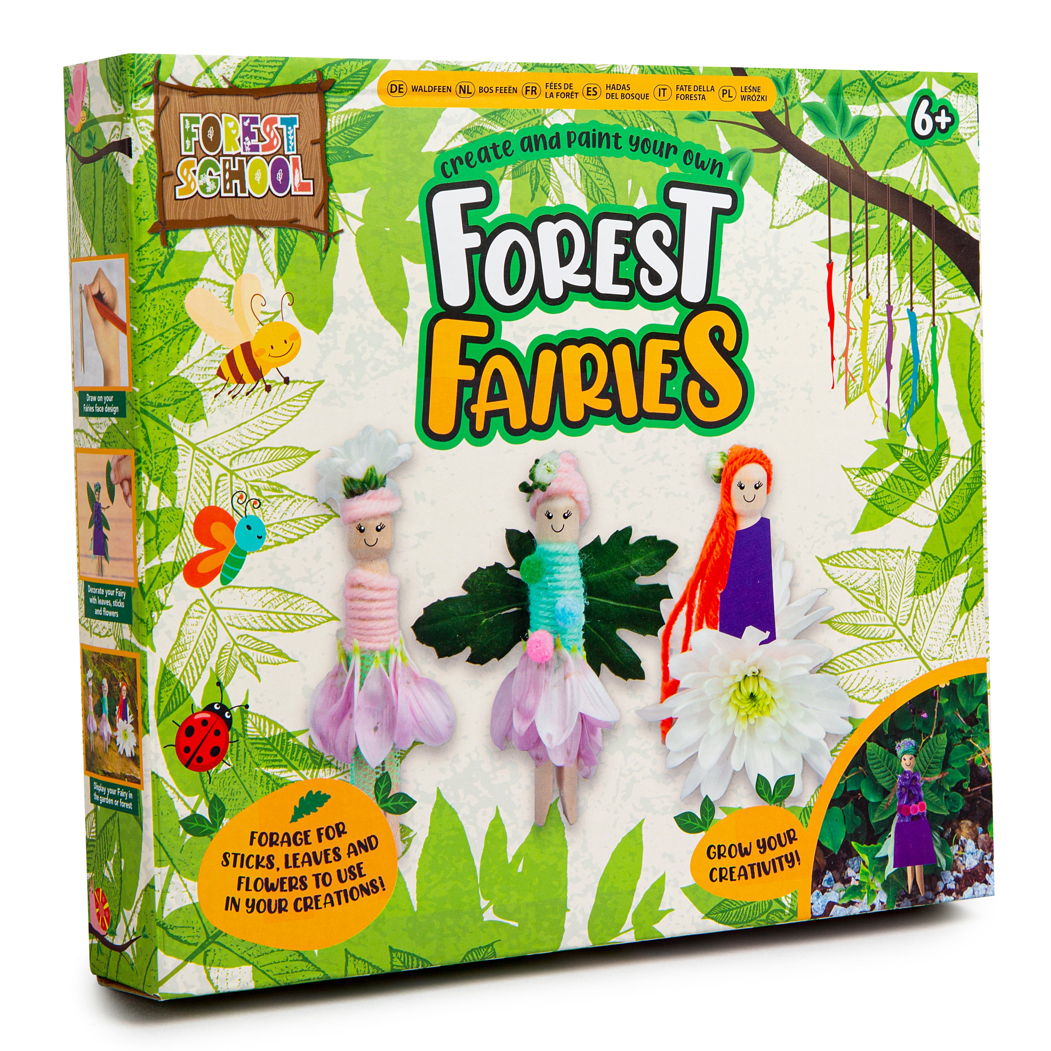 Create and Paint Your Own Forest Fairies Creativity Craft Colour Pom Poms