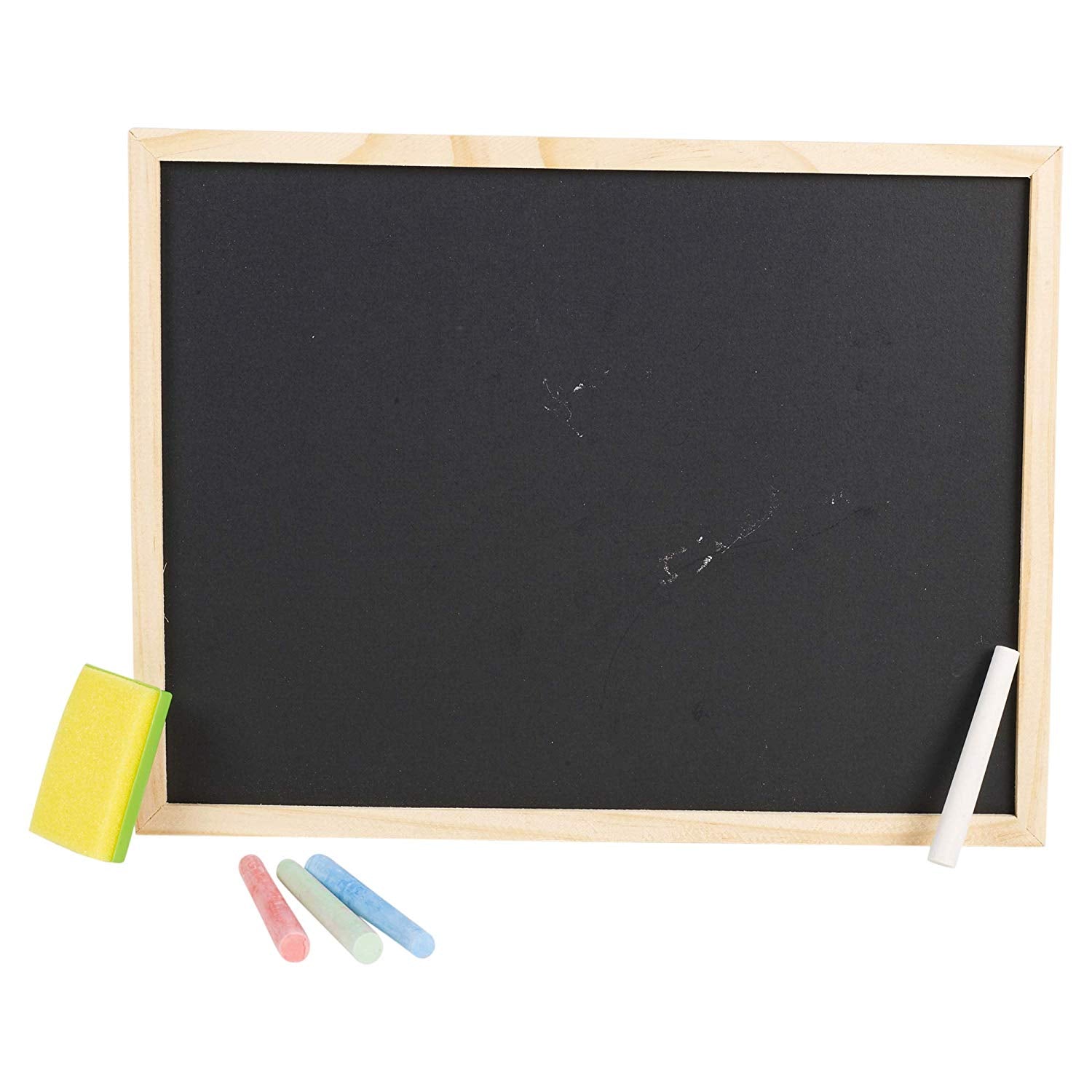 A4 Chalkboard Children Fun Kids Black Chalk Board Dry Wipe Blackboard Sponge Set