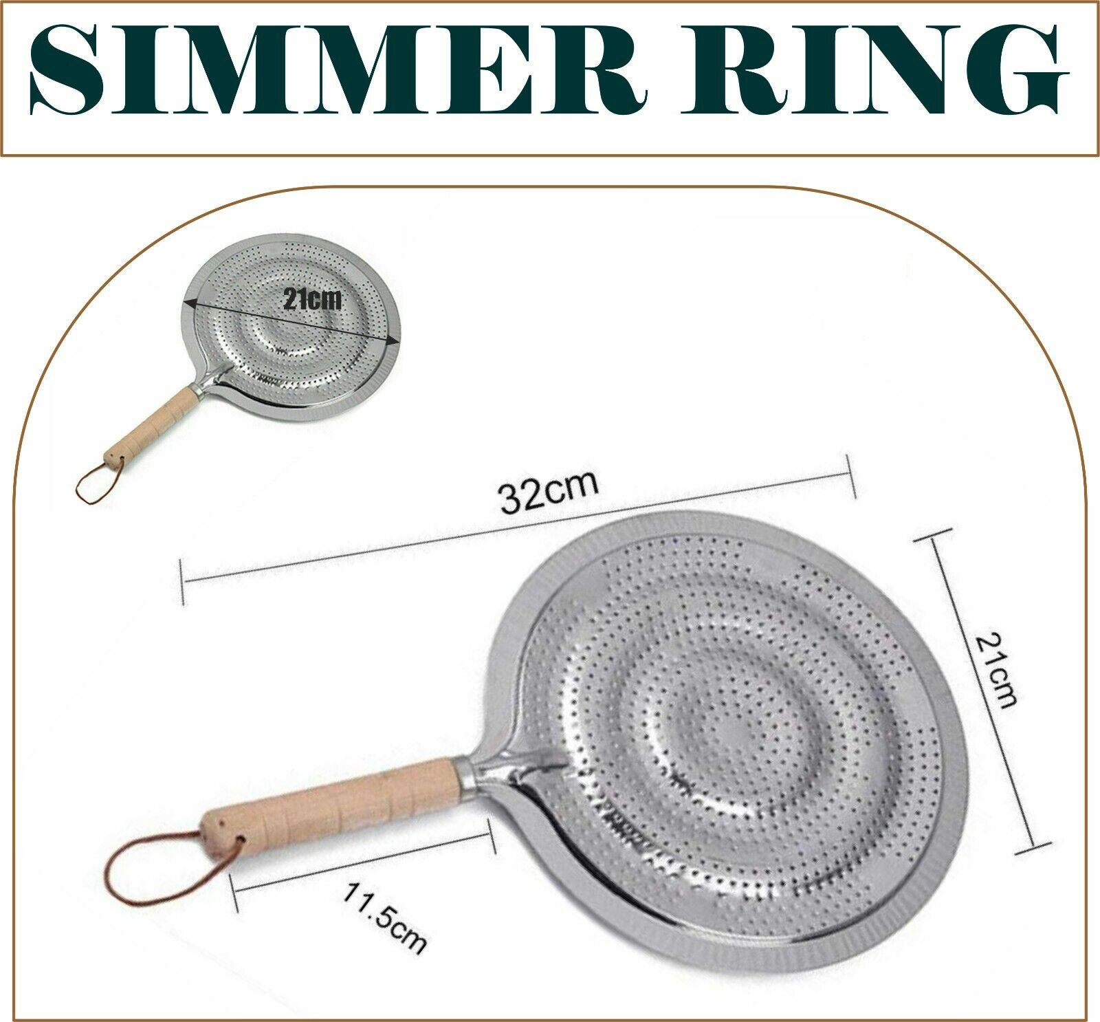 Simmer Ring Pan Heat Diffuser For Gas Electric Cookers Stove Mat Hob Tagine 21cm