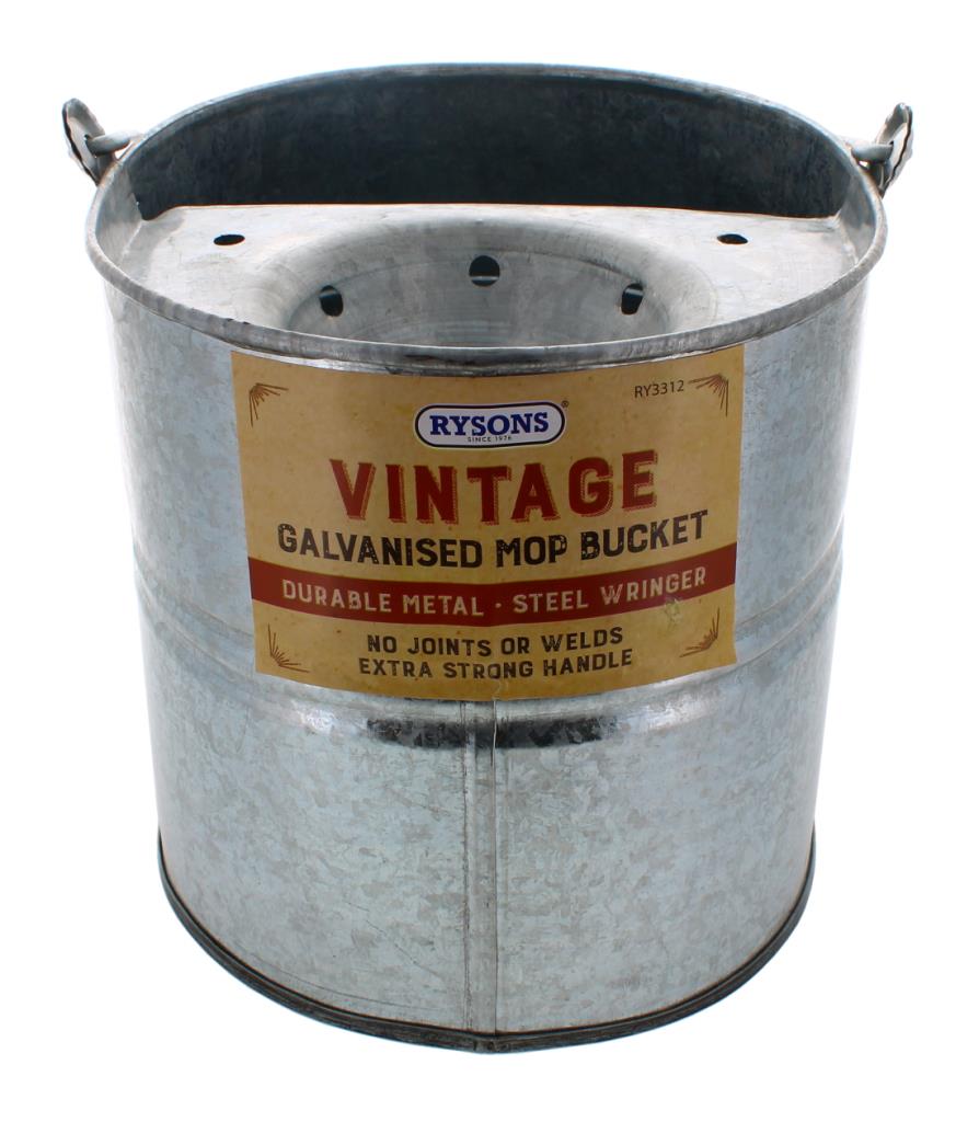 Heavy Duty Metal Mop Bucket Galvanised Strong Capacity for Cleaning Floor Head
