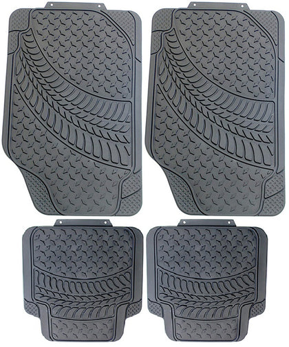 4Pc Universal Heavy Duty Sakura Tyre Tread Rubber Car Mats Non Slip Washable MK2