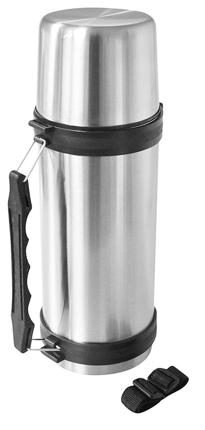 1.5L Stainless Steel Vacuum Flask Hot/Cold Shoulder Strap Cup Mug Drinks Travel