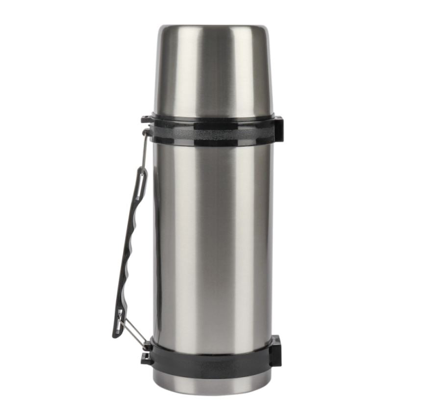 1.5L Stainless Steel Vacuum Flask Hot/Cold Shoulder Strap Cup Mug Drinks Travel