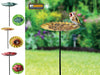 Bird Bath Water Seed Feeder Cast Iron Round Poppy Sunflower Leaf Garden Ornate