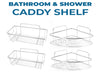 2x Shower Caddy Bathroom Suction Shelf Storage Shampoo Soap Holder No Drill