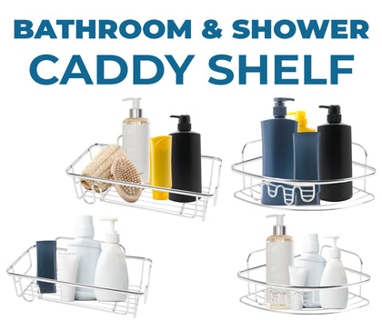 2x Shower Caddy Bathroom Suction Shelf Storage Shampoo Soap Holder No Drill