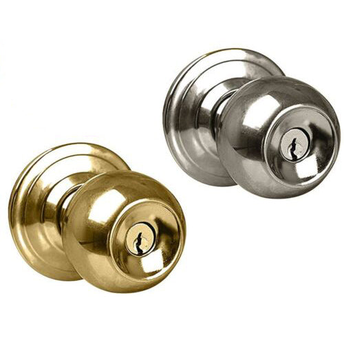 Door Knob Handle Entrance Lock Locking Key Steel Bathroom Bedroom + 3 Keys