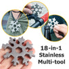 18 In 1 DIY Stainless Multi-Tool Portable Snowflake Shape Key Chain Screwdriver