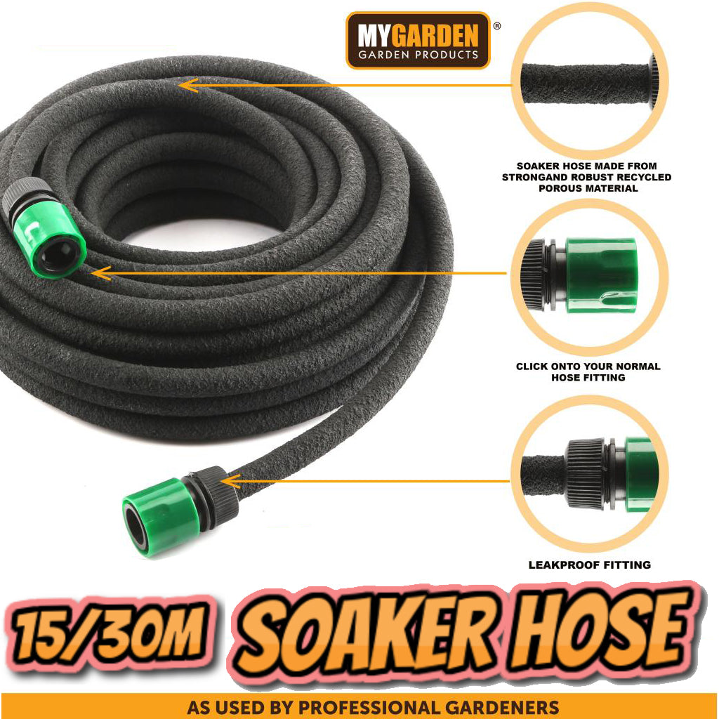 Garden Porous Soaker Hose Automatic Drip Leaky Watering System Irrigation 15/30M