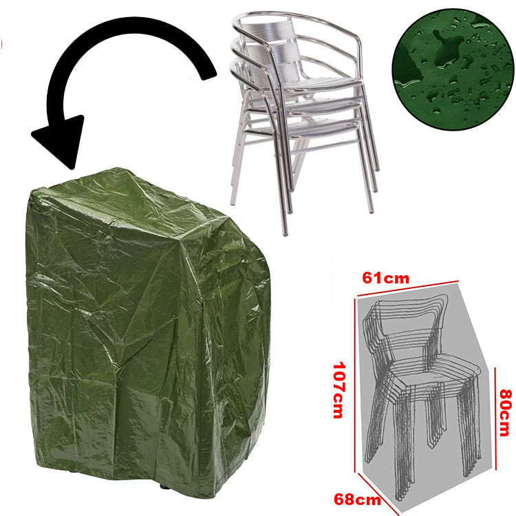 Waterproof Garden Stacking Chair Cover Outdoor Heavy Duty for Wood/Metal/Plastic