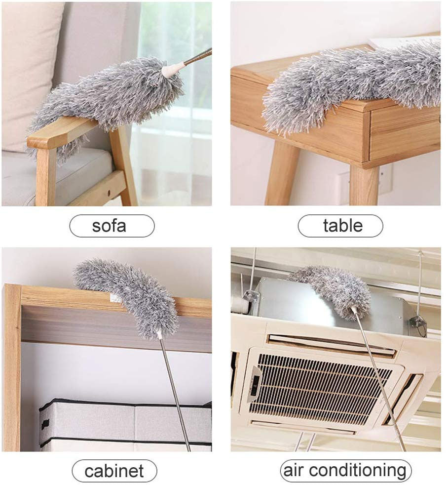 3m Telescopic Microfibre Duster Extra Long Reach Cleaning Bendable Dusting Kit