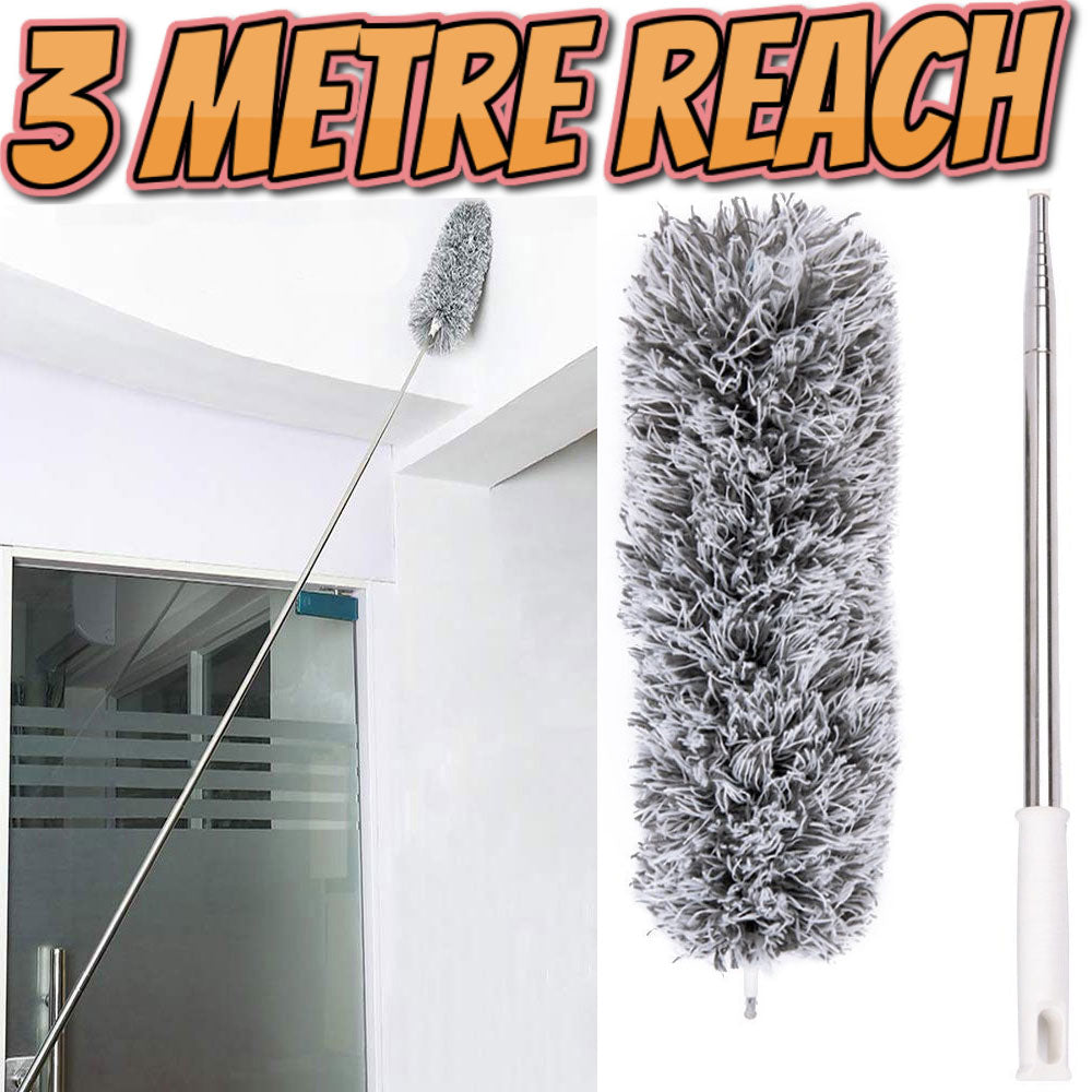 3m Telescopic Microfibre Duster Extra Long Reach Cleaning Bendable Dusting Kit