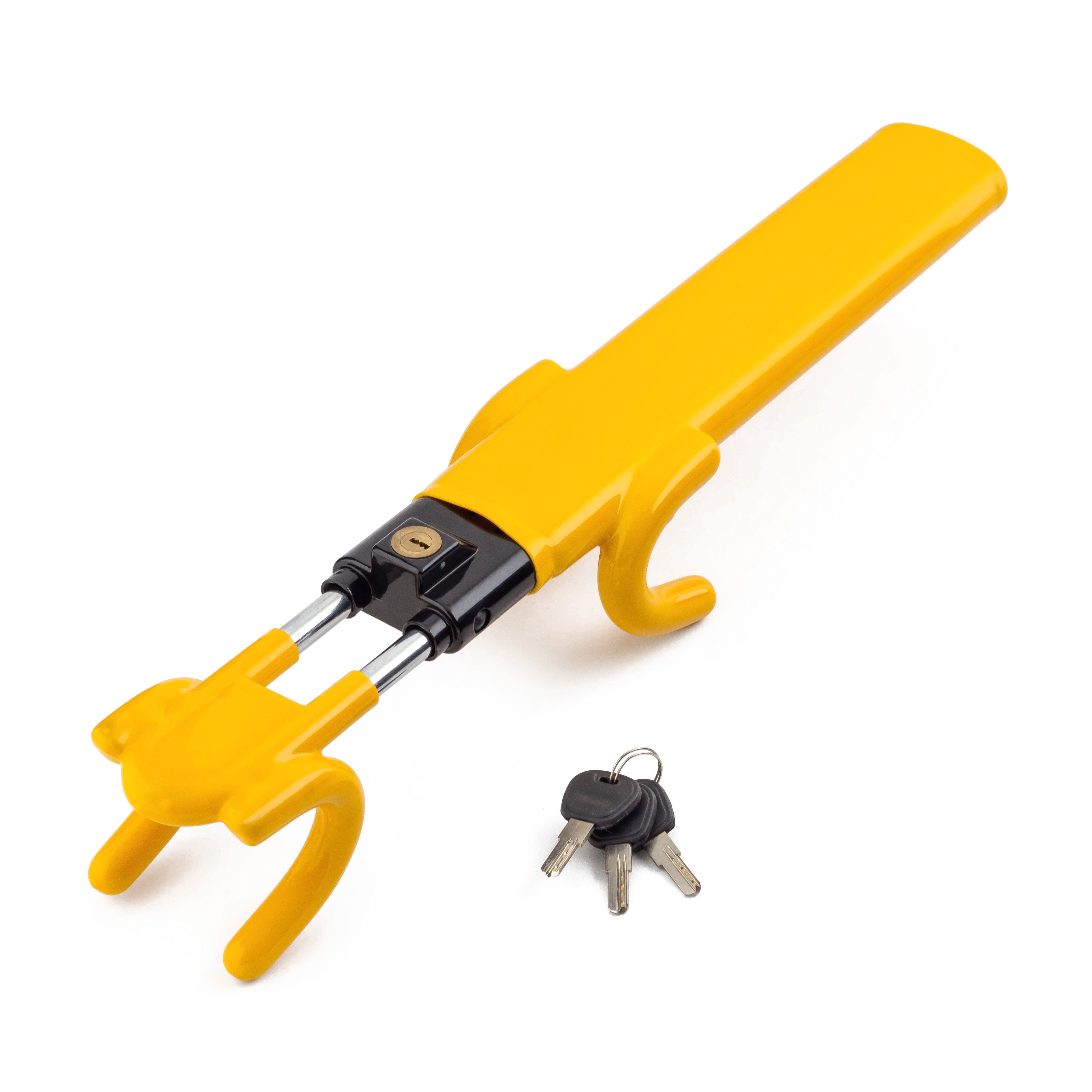 Twin Bar Steering Wheel Lock Stop Thieves Stealing Your Car Universal Fit 3 keys