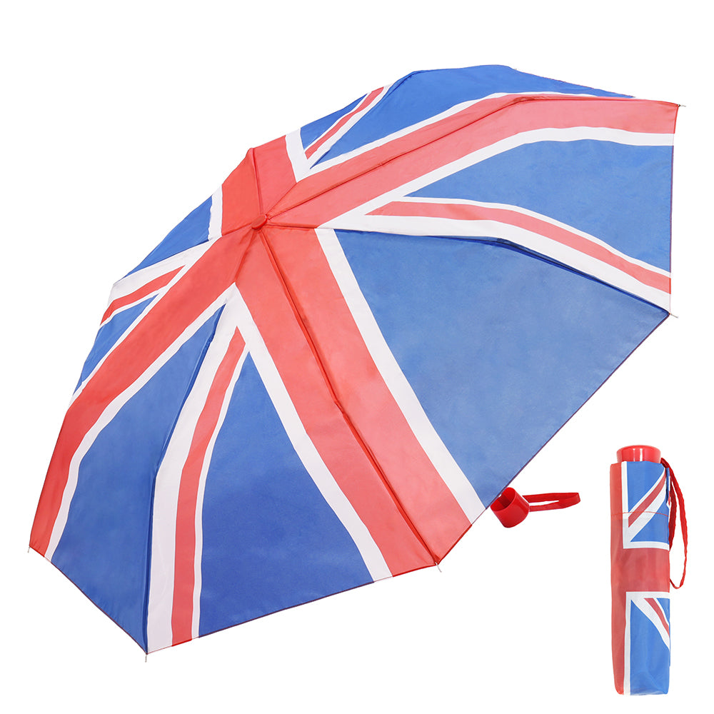 Coronation Umbrella Union Jack Red White Blue England British Flag King Charles