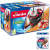 Vileda Easy Wring and Clean Turbo Mop and Bucket Set Microfibre Quick Pedal Dry