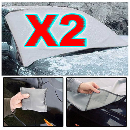 2 X Magnetic Car Windscreen Cover Ice Frost Shield Snow Protector Sun Shade Van