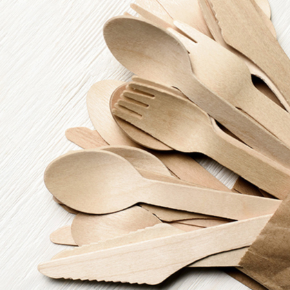 Wooden Cutlery Biodegradable Knives Forks Spoons Disposable Cutlery Eco-Friendly