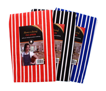 Cotton Apron Waterproof Stripped Chef PVC Lining Kitchen Baking Cook Cater BBQ