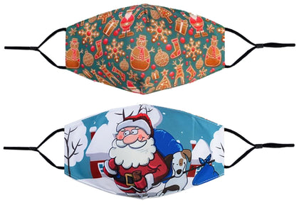 Adult Christmas Face Masks Reusable Elastic Adjustable Unisex Cotton One Size