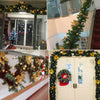 9FT Pre Lit Christmas Garland with Lights Door Wreath Xmas Fireplace Decor LED