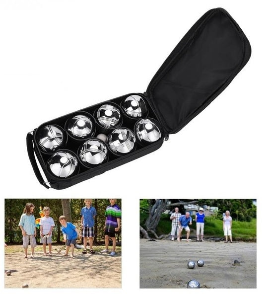 8pc Steel French Boules Set Petanque Balls Garden Game Free Carry Case NEW Fun