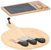 Bamboo Wooden Cheese Board Set Fork Knives Kitchen Slate Christmas Present Gift