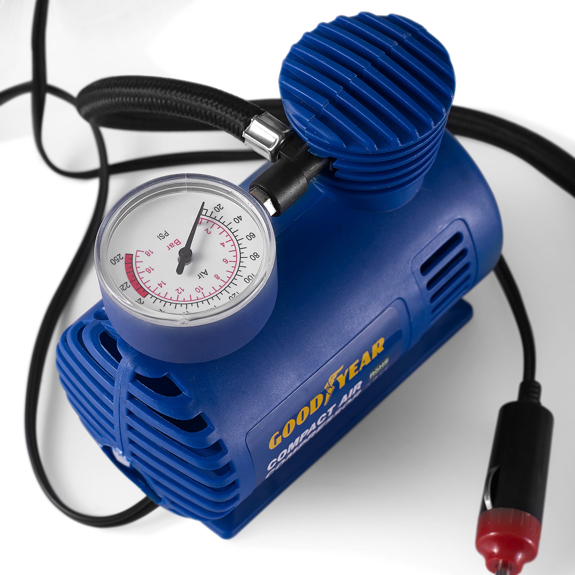Goodyear Car Tyre Air Compressor Pump Bike Cycle Compact 3m Cord 12V Inflator