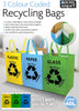 Set of 3 Large Recycling Bags Bin 40L - Paper Glass Plastic Waste Bin Bag Sack